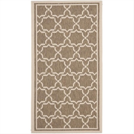 Safavieh 2 Ft. X 3 Ft. -7 In. Accent Indoor-Outdoor Courtyard- Brown And Bone- Machine Made Rug CY6916-242-2